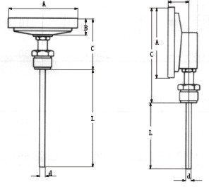 双金属温度计轴向、径向型